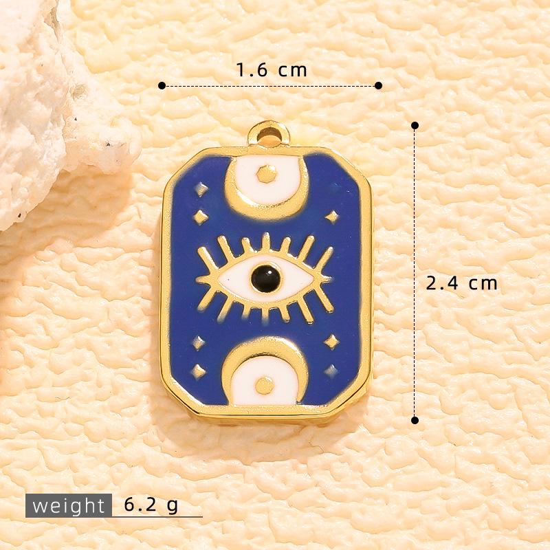 

Trendy Unisex Colorful Drip Oil Square Pendant Necklace - Stainless Steel Hip Hop Choker Chain Accessories