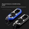 Rotatable Lock Carabiner Keychain Rustproof Metal Double Ring Anti-Lost Key Holder for Camping Hiking Gears