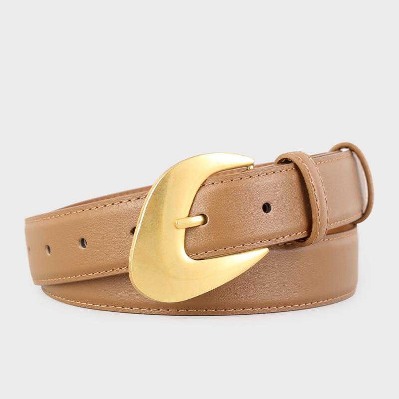 Leather Belt, Irregular Pin Buckle Decoration For Women, With Jeans Belt.