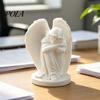 Delicate Wing Sculptures 3D Printed Sleeping Angel Ornament, Minimalist Figurine Desktop Retro Decorations Decor, Aesthetic Sculpture for Home Office
