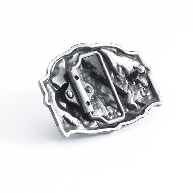 Moonlit Wolf Retro Leather Cowboy Belt Buckle