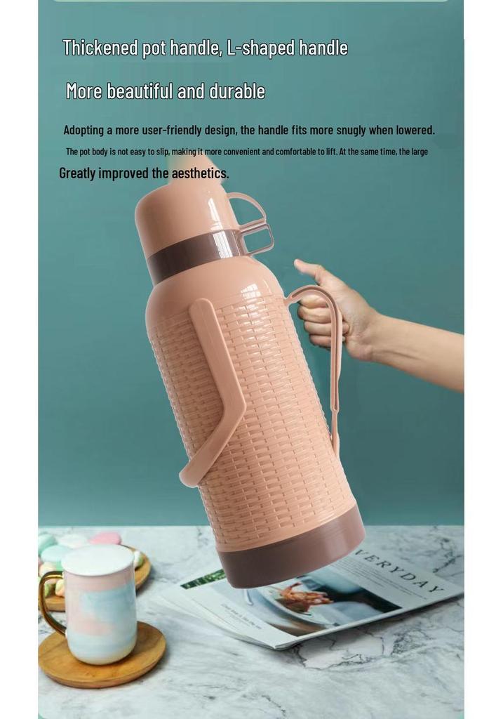 Large Glass Liner Thermos Flask for Home and Student Dormitory Use