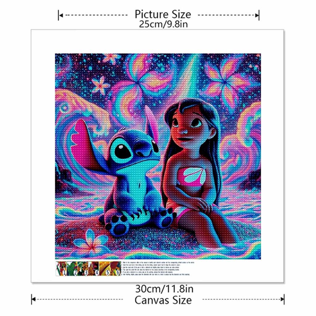 Full Round Diamond Painting Lilo & Stitch Art Rhinestone Picture Mosaic DIY 5D Cross Stitch Embroidery Home Decoration