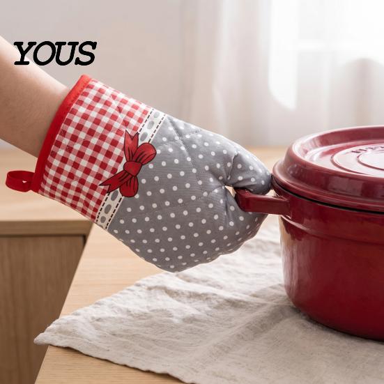 Soft Comfortable Baking Mitts Set Oven Mitts, Heat Resistant Kitchen Gloves for Women, 100% Cotton Anti Essentials Hot Pans Scald Non-Slip Padded