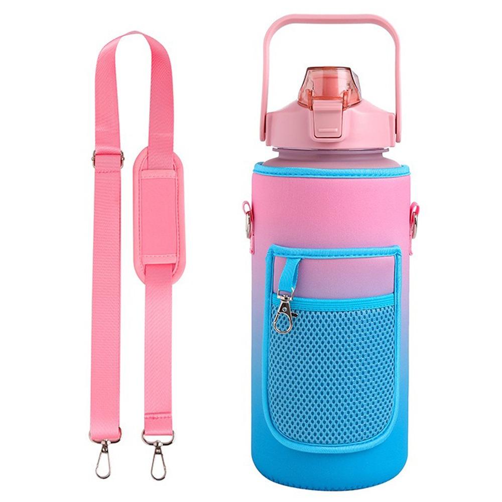 Half Gallon Water Bottle Cover 2L Capacity Thermo Pouch Carrying Strap Water Bottle Case  Gym