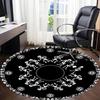 1pc Skeletal Celebration Office Round Area Rug,  Mat Suitable For Office, Under Office Chairs Bedroom Living Room Home Decor, Room Deco
