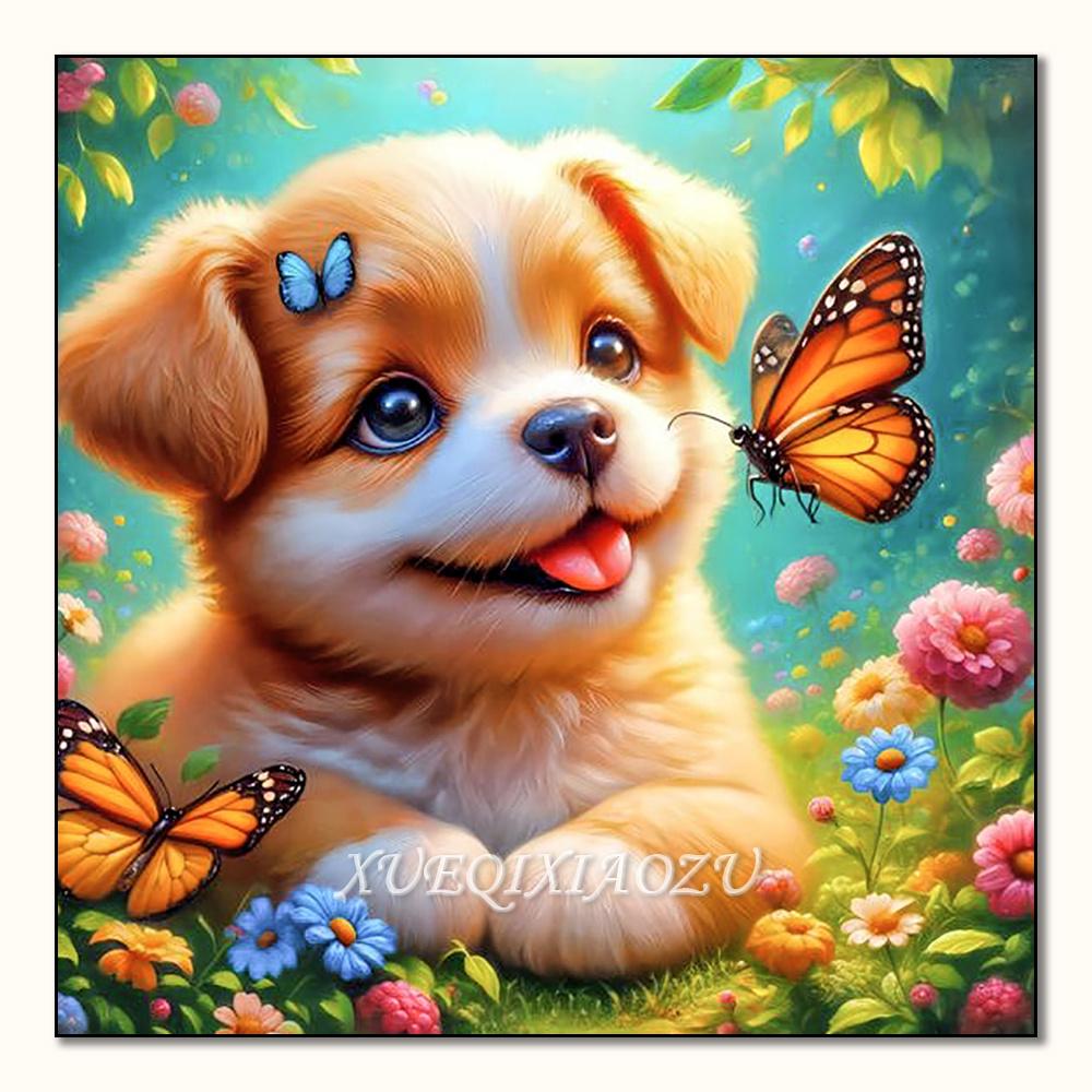 5D Diamond Painting Animal Dog Tiger Cat Cross Stitch Mosaic Kits Home Decoration Wall Stickers DIY Handmade Gift