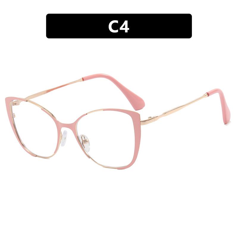 Trendy Glasses Frame Cat Eye Personalized Anti-Blue Flat Mirror Fashion Optical Frame