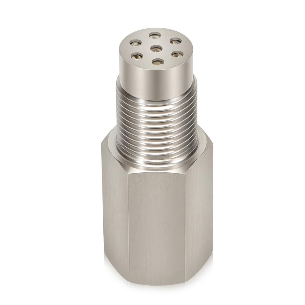 M18*1.5 Silver Stainless Steel Universal Straight O2 Sensor Oxygen Sensor With a Mini Catalyst Catalytic Converter