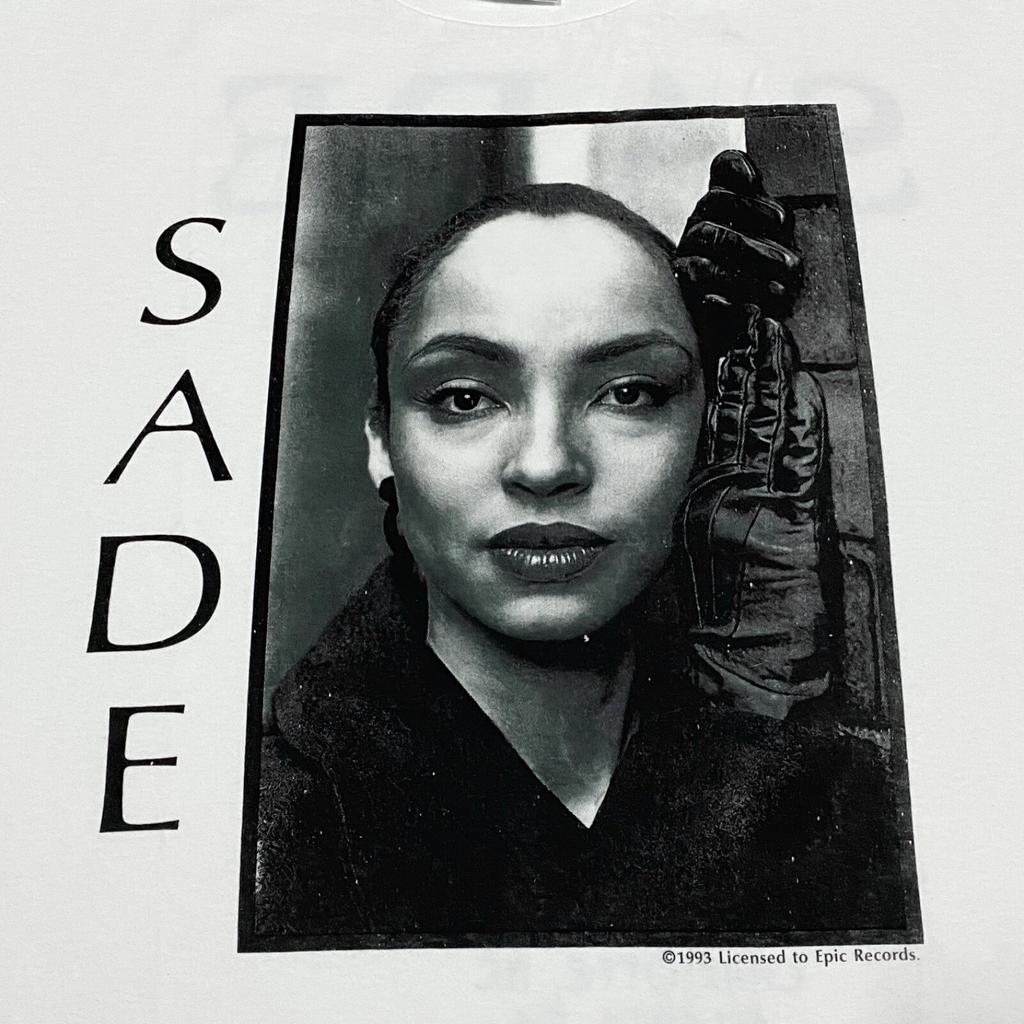 SADE Vintage World Tour 1993 Anni '90 Hit Musicale Rara Taglia L Maglietta a Punto Singolo RISTAMPA