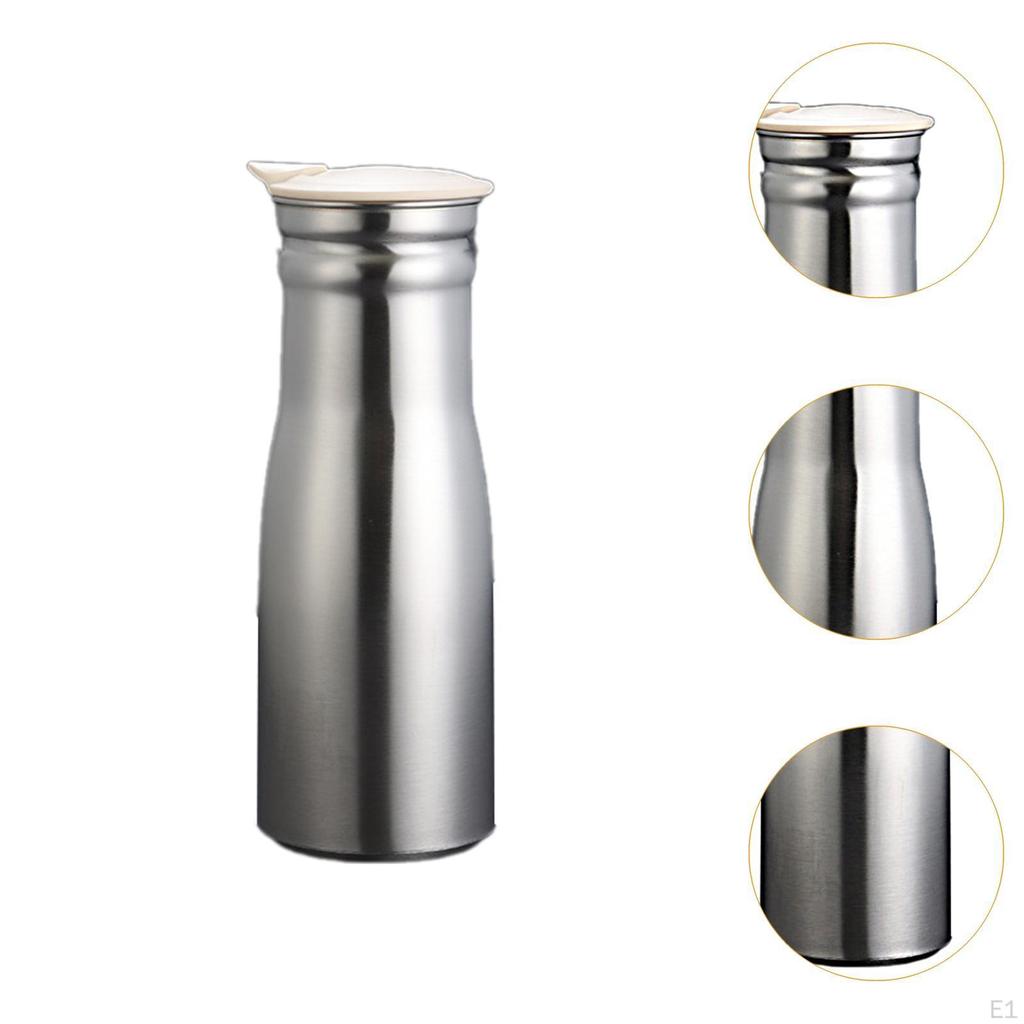 100ml Juice Jug in Stainless Steel with PP Lid Suitable for Restaurants, , and Events