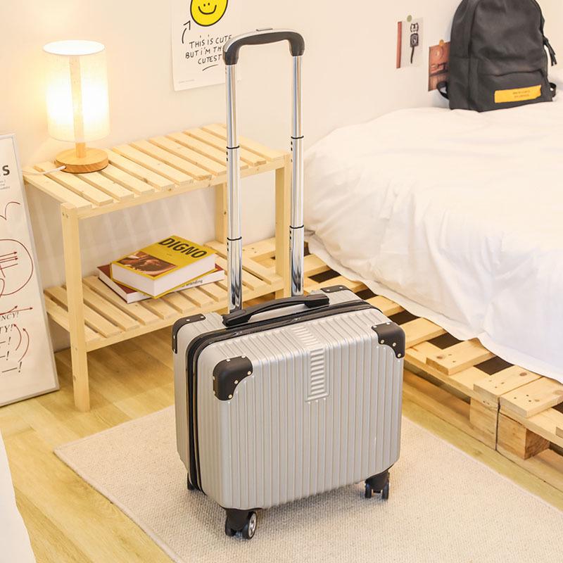 18-Inch Silent Spinner Carry-On Suitcase with Telescopic Handle and Password Lock