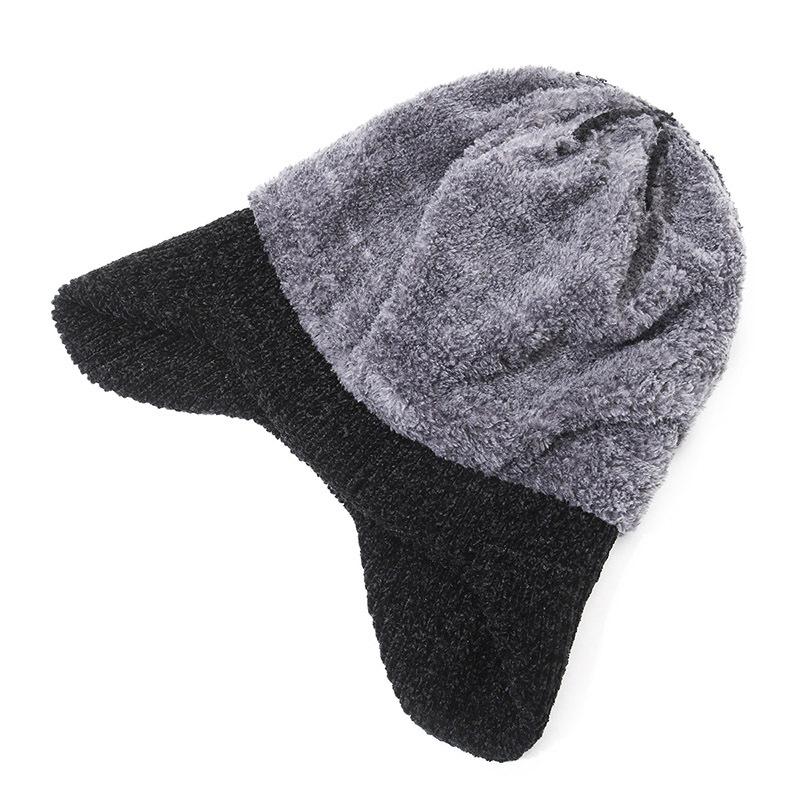 Ear Cap Men's Winter Velvet Thickened Warm Wool Hat Outdoor Windproof and Cold-proof Knitted Hat Cold Hat