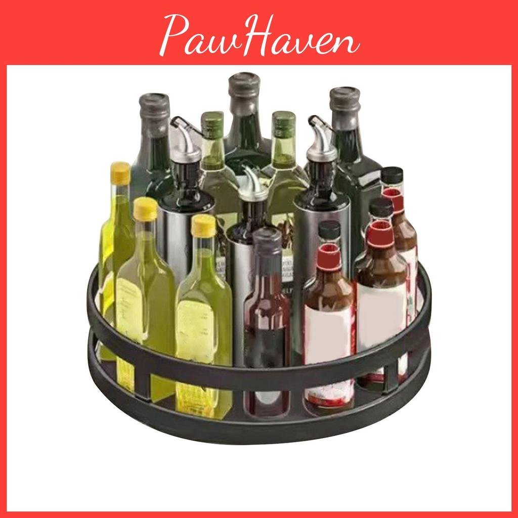 360 Kitchen Rotating Tray Storage Degreee Rotatable Spice Organizer Bin Carbon Steel Spice Rack For