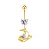Gaibei Trendy Moon & Heart Navel Ring Jewelry
