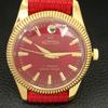 HAND-WINDING VINTAGE SWISS MENS REFURBISHED RED COLOR DIAL WATCH a707415-1