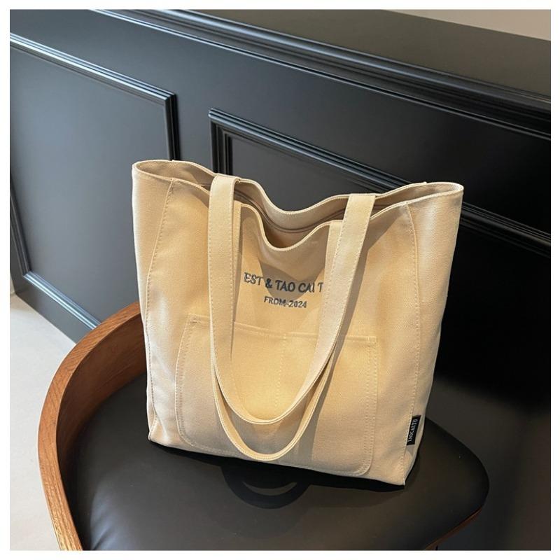 

Холщовая сумка большой вместимости женская новая осенне-зимняя простая и универсальная на плечо сумка для покупок студенческая сумка-тоут хаки