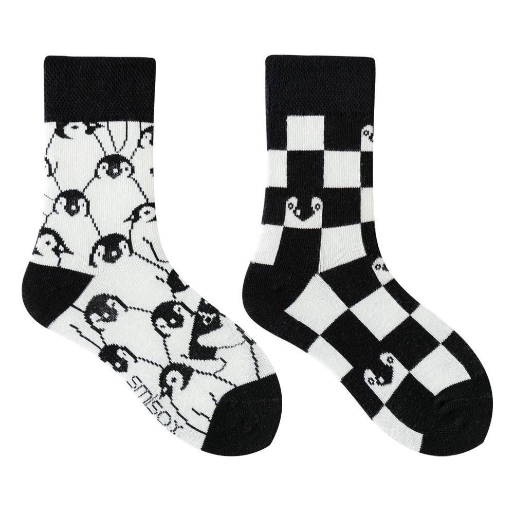 Children's Asymmetrical Cartoon Mid-Calf Socks - Colorful Parent-Child Style, Trendy Fashion for Kids