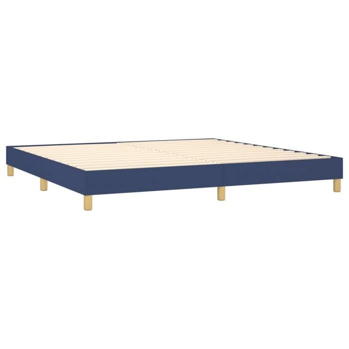 Maison Exclusive - Sommier à lattes de lit avec matelas Bleu 200x200 cm Tissu