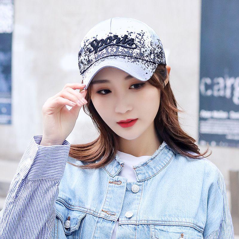 Spring and Summer Versatile Baseball Cap, Fashionable Printed Paint Dot Sun Protection Hat, Unisex Couple Hat