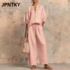 JPNTKY Women's Fashion Casual 3/4 Sleeves Pants Suits
