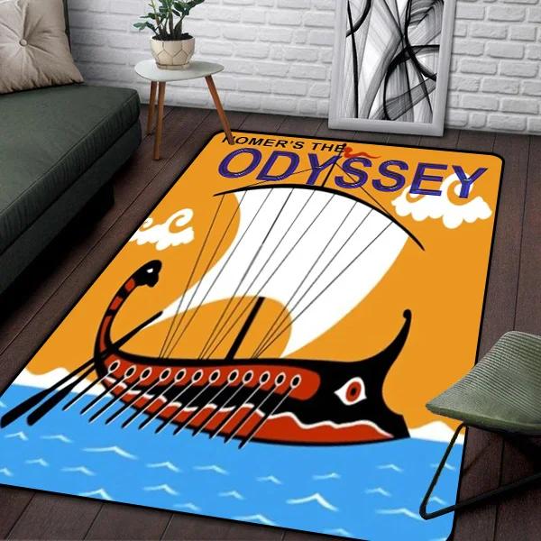 Ancient Greek Homeric Mythology THE ODYSSEY Printed Carpet for Living Room Sofa Bedroom Bedside Mat Bathroom Decoration