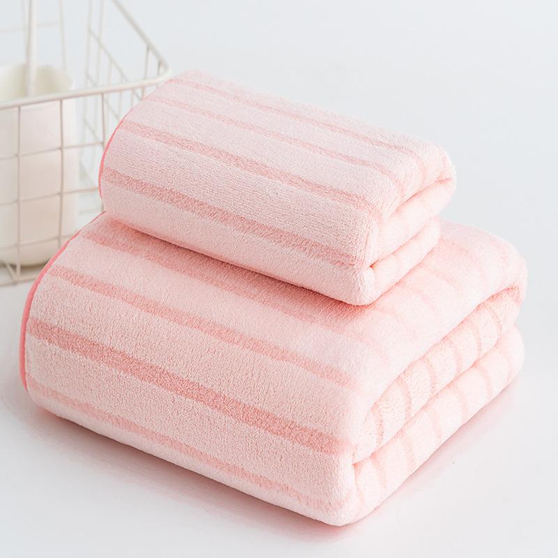 Coral Fleece Towel Set Water-absorbing Household Quick-drying Home Daily Use Two-piece Towel Set Soft