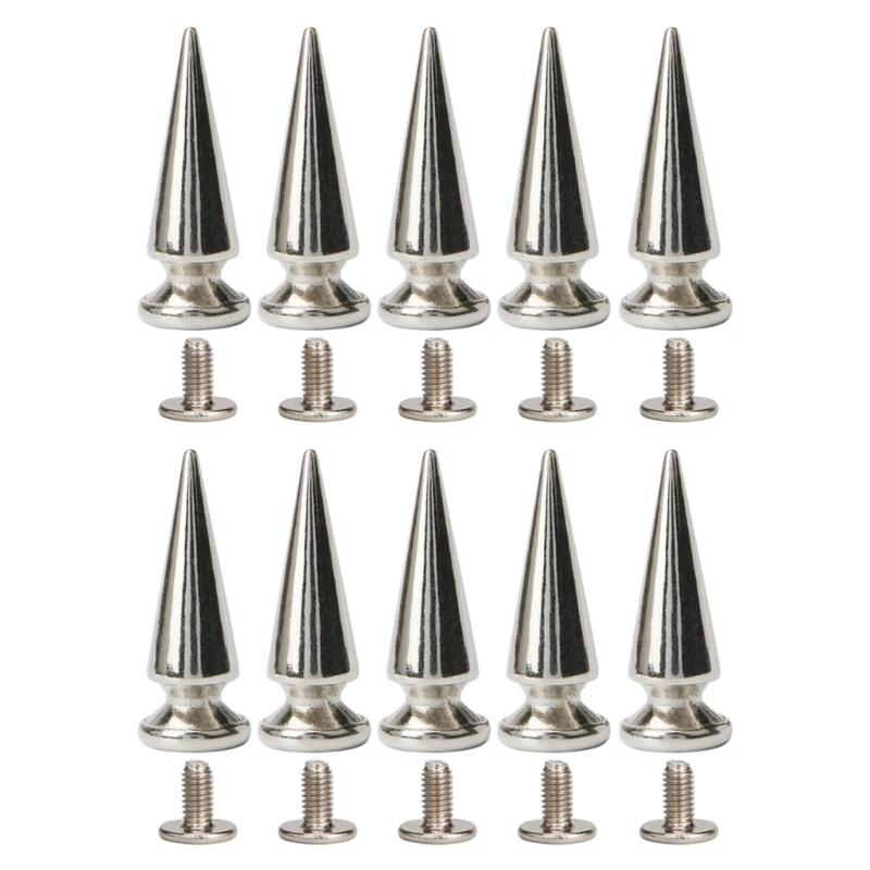 10Pcs Decorative Rivets Set Punk Style Nail Buckles Screw Mount Stud Rivets DIY Crafts PU Belt Shoes Clothing Spikes