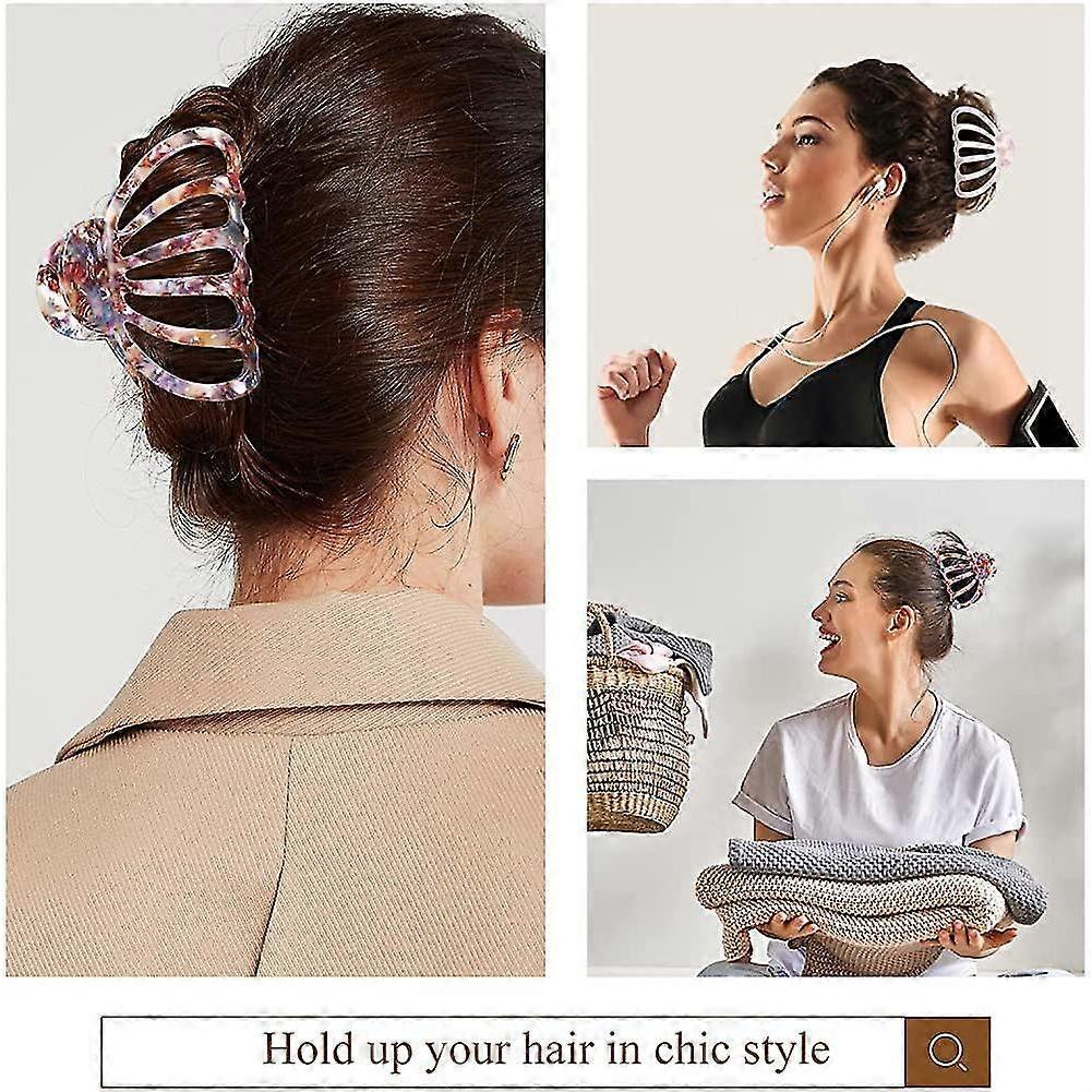Hair Clips, [2-pack] Bohemian Tortoise Shell Hair Claw Clips Strong Hold Big Hair Jaw Clip
