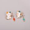 Fishing Cat Badges Alloy Material Enamel Brooch Pins for Bookbags Clothes Decors