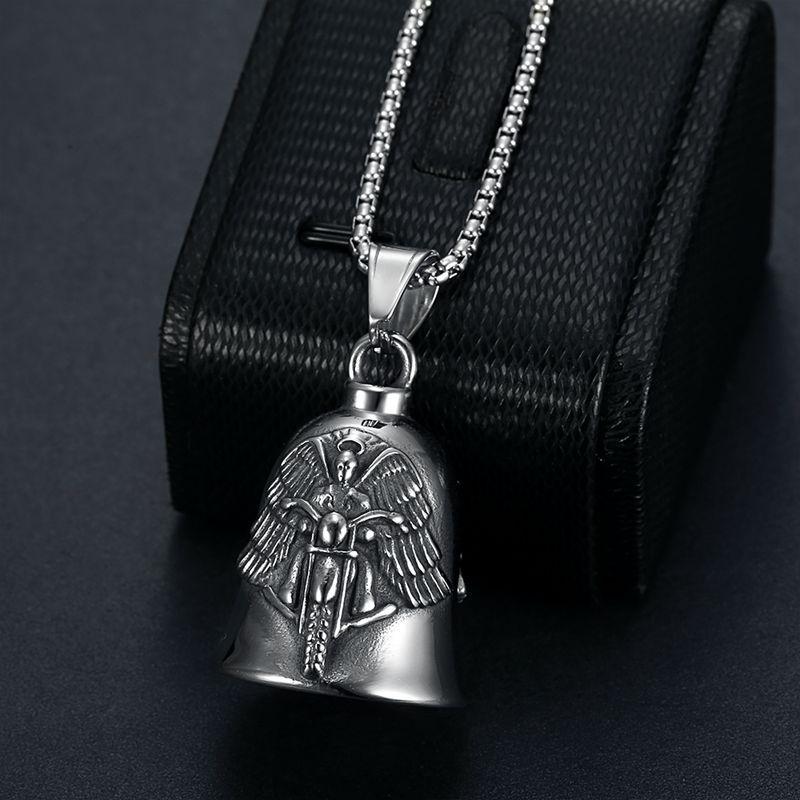 Angel Ride Motorcycle Bell Pendant Biker Hip Hop Rock Metal Punk Ride Party Accessories Trend Amulet Jewelry Gift