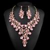 Exaggerated Rhinestone Necklace Earrings Set Women'S Dress Banquet Accessories