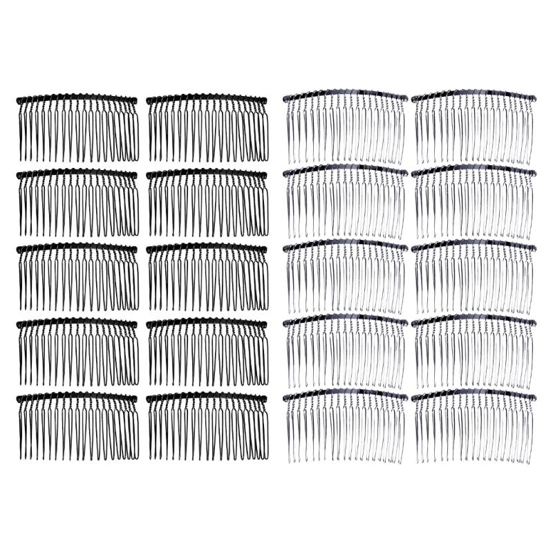 10pack Metal Bridal Wedding Comb Slide Bun Holder Headpieces Clips Grips for Elegant Wedding Accessories