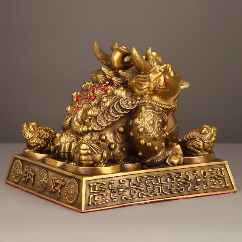 All-Copper Ruyi Golden Toad Brass Color Ornament Craft Living Room Entrance Decoration Opening Gift Choice