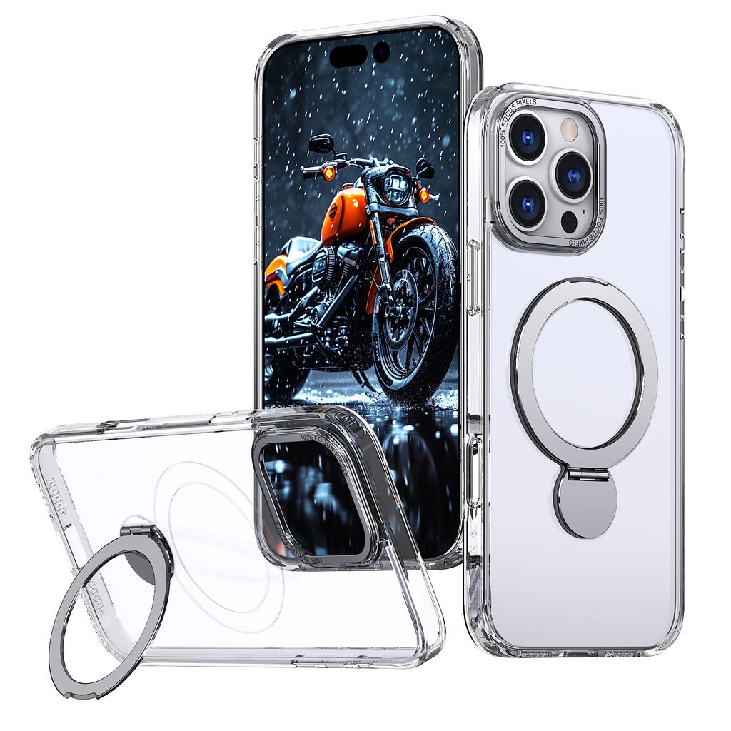 For IPhone 16 Pro Magnetic Phone Case Matte Skin Feeling Rotating Stand Creative for Apple 15 Protective Cover