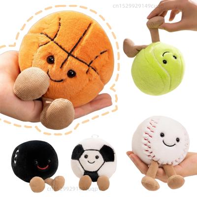 1pc 10cm Cute Basketball Football Tennis Baseball Billiards Plush Toys Soft Stuffed Balls Pillow Players Souvenir Birthday Gift