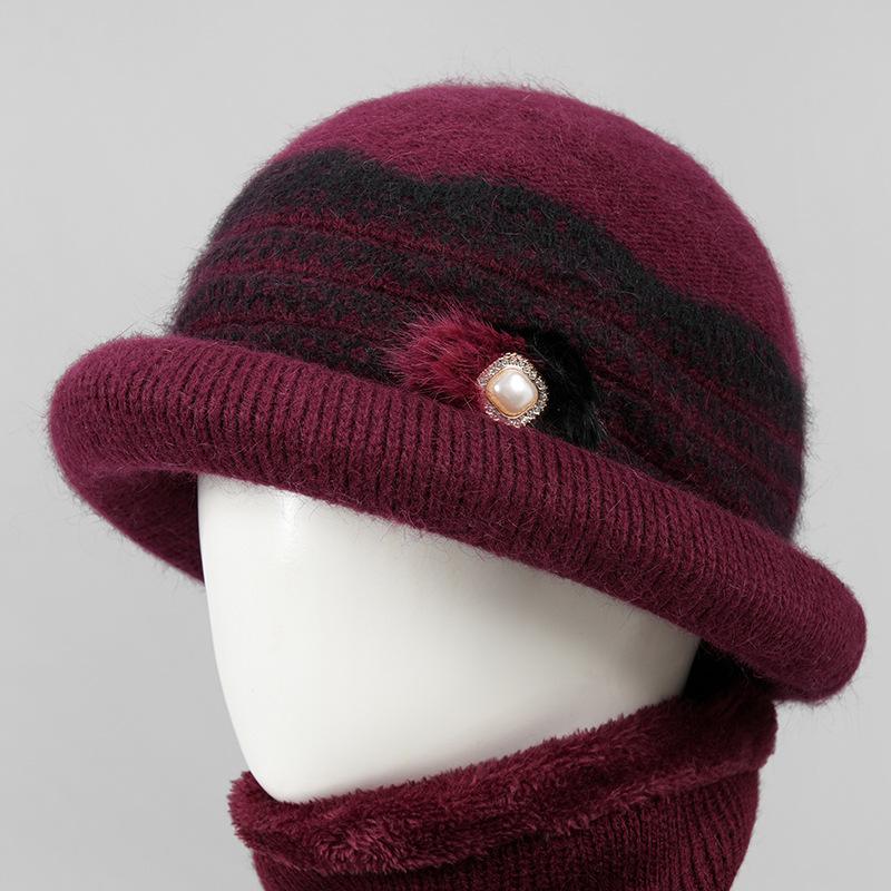 Hat women's winter new mother-in-law hat fleece warm wool hat