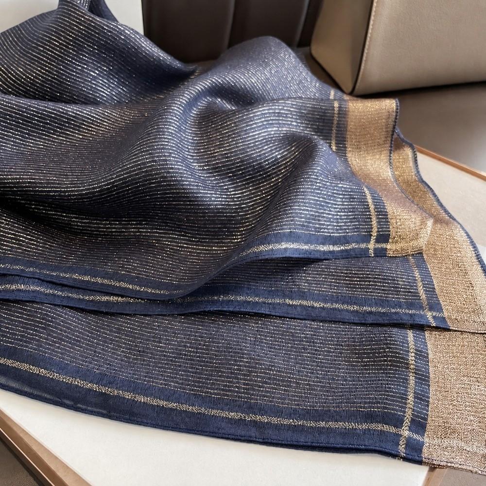 Breathable Wrap Shawl Elegant Border Shawl Lightweight Imitation Silk Scarf  Daily Outfit