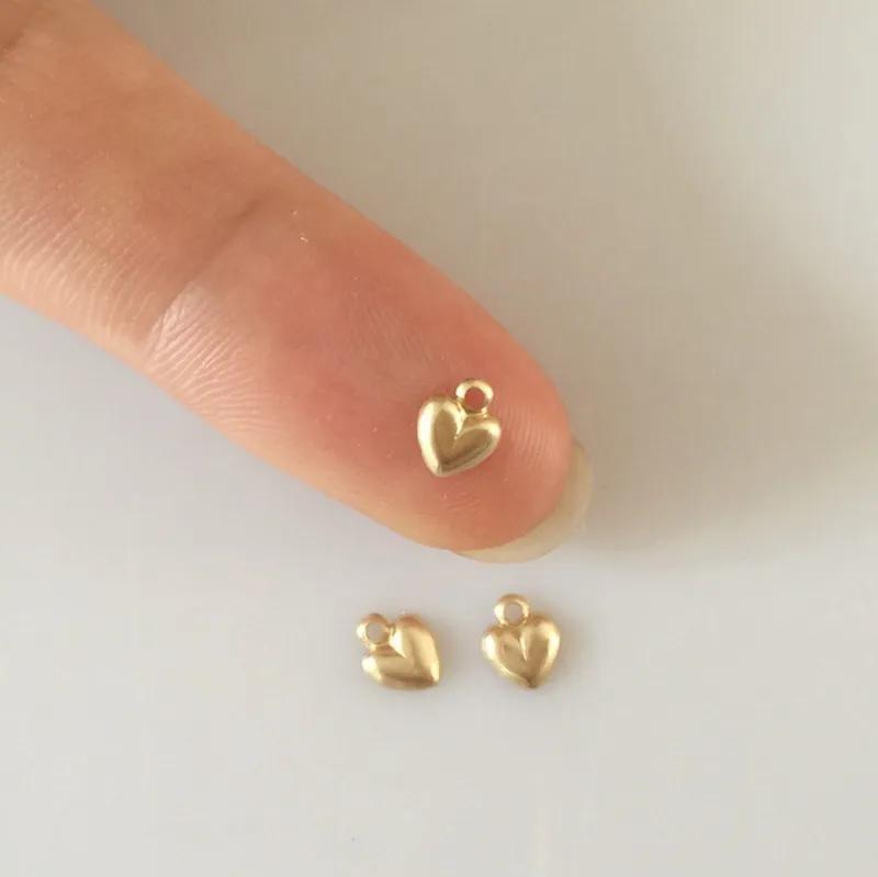 A1078 Non Tarnish Fashion 14k Gold Filled Small Heart Necklace Charm for Gift Gold Filled Pendant