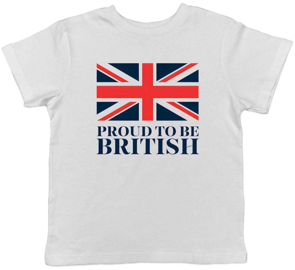 

Proud to be British Union Jack Patriotic UK Kids T-Shirt Boys Girls Gift 160