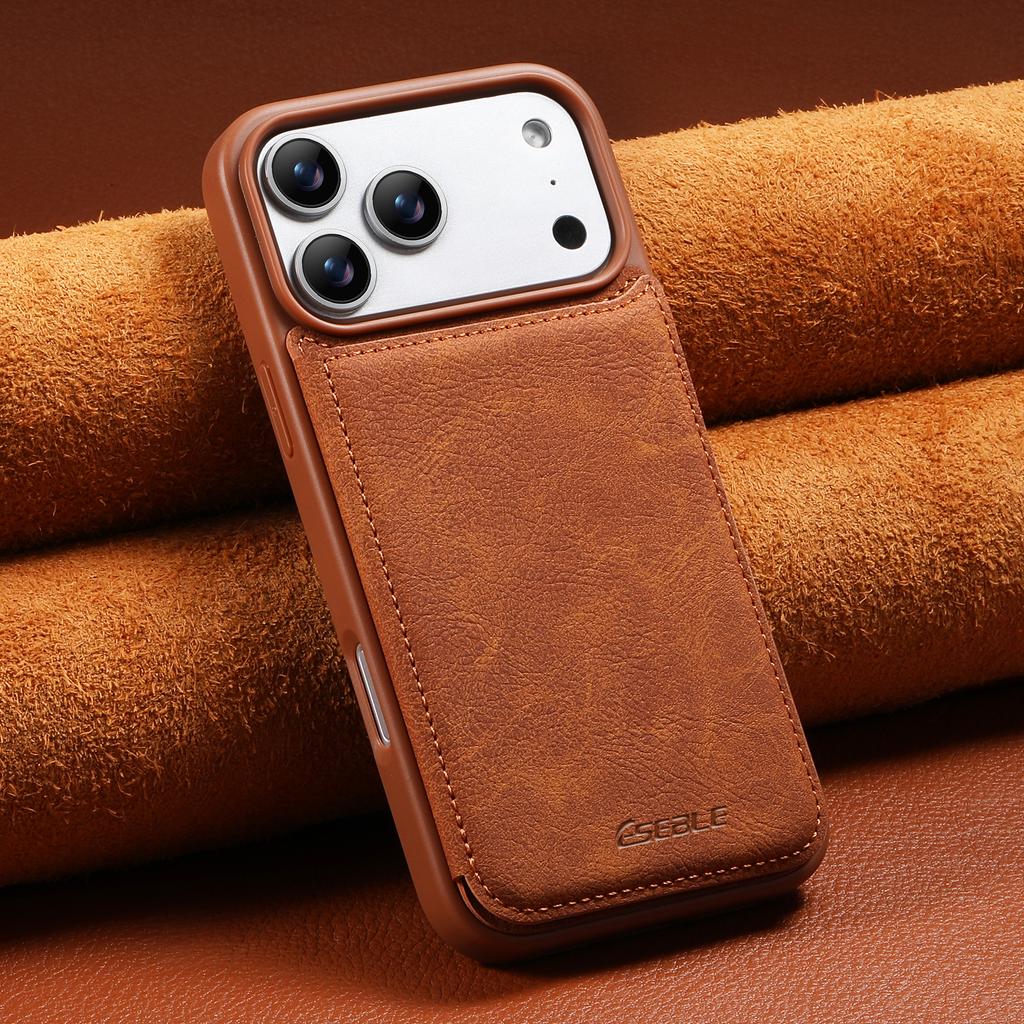 Luxus Retro Klappkarten Leder Handyhülle Für iPhone 17 Pro 16 15 14 13 Pro Max 17Air 16E Schlanke Magnetische Kartenhalter Hülle