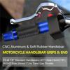 Poignées de Guidon de Moto 7/8 pouces Avec Embout de Guidon Racing Moto CNC Aluminium&Caoutchouc Poignées de Guidon de Moto