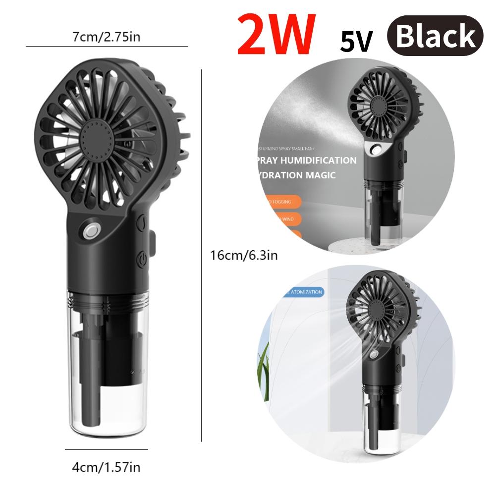 Mini Portable Air Cooler 2-Speed 1800mAh Cold Airconditioner Fan 500ml Water Tank Humidifying Spray Fan for Home Office Dorm Car