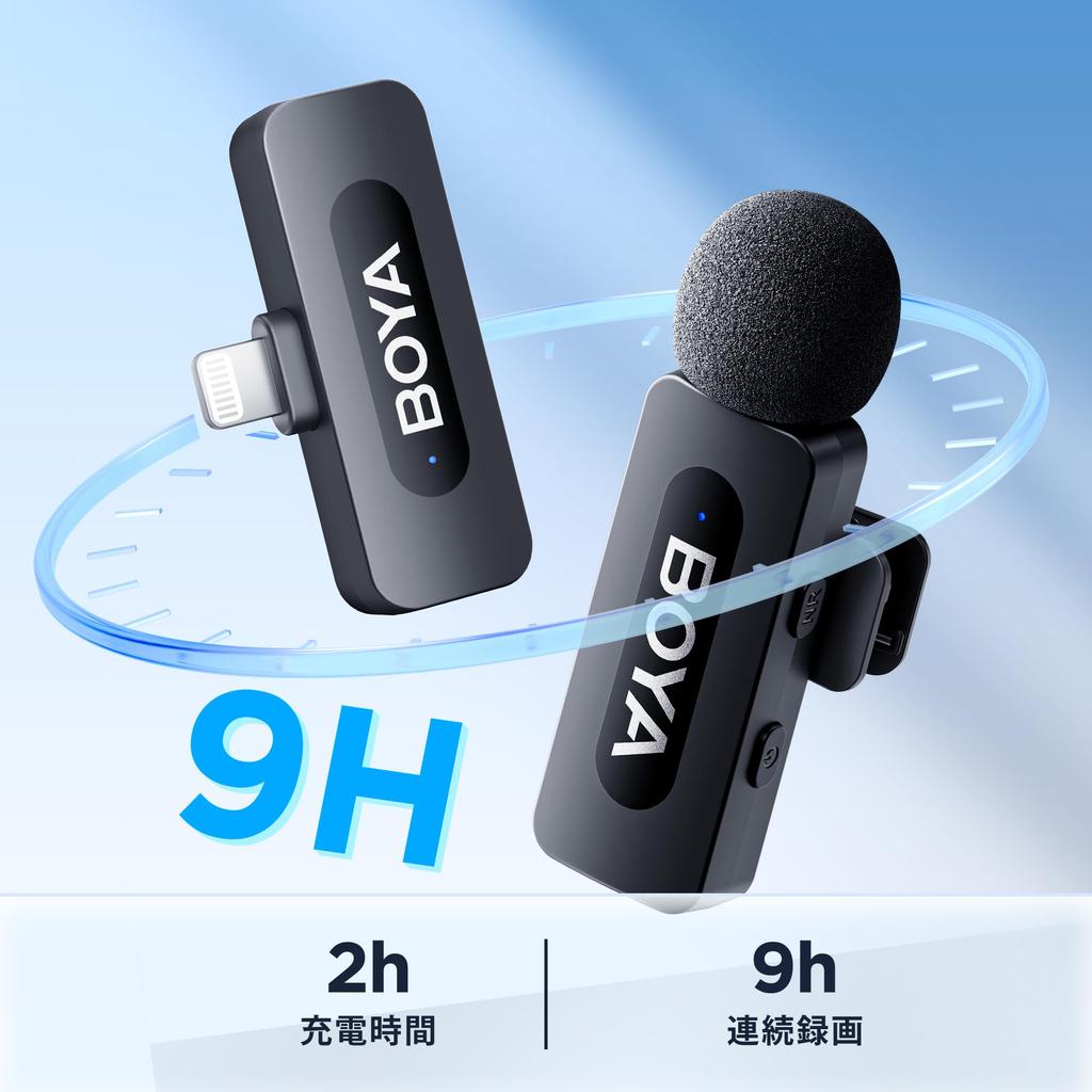 BOYA Sound Collection Wireless Pin Microphone with Lightning Connector for Instant Noise Plug No App 9 Hours of Continuous Ideal for Live Video and