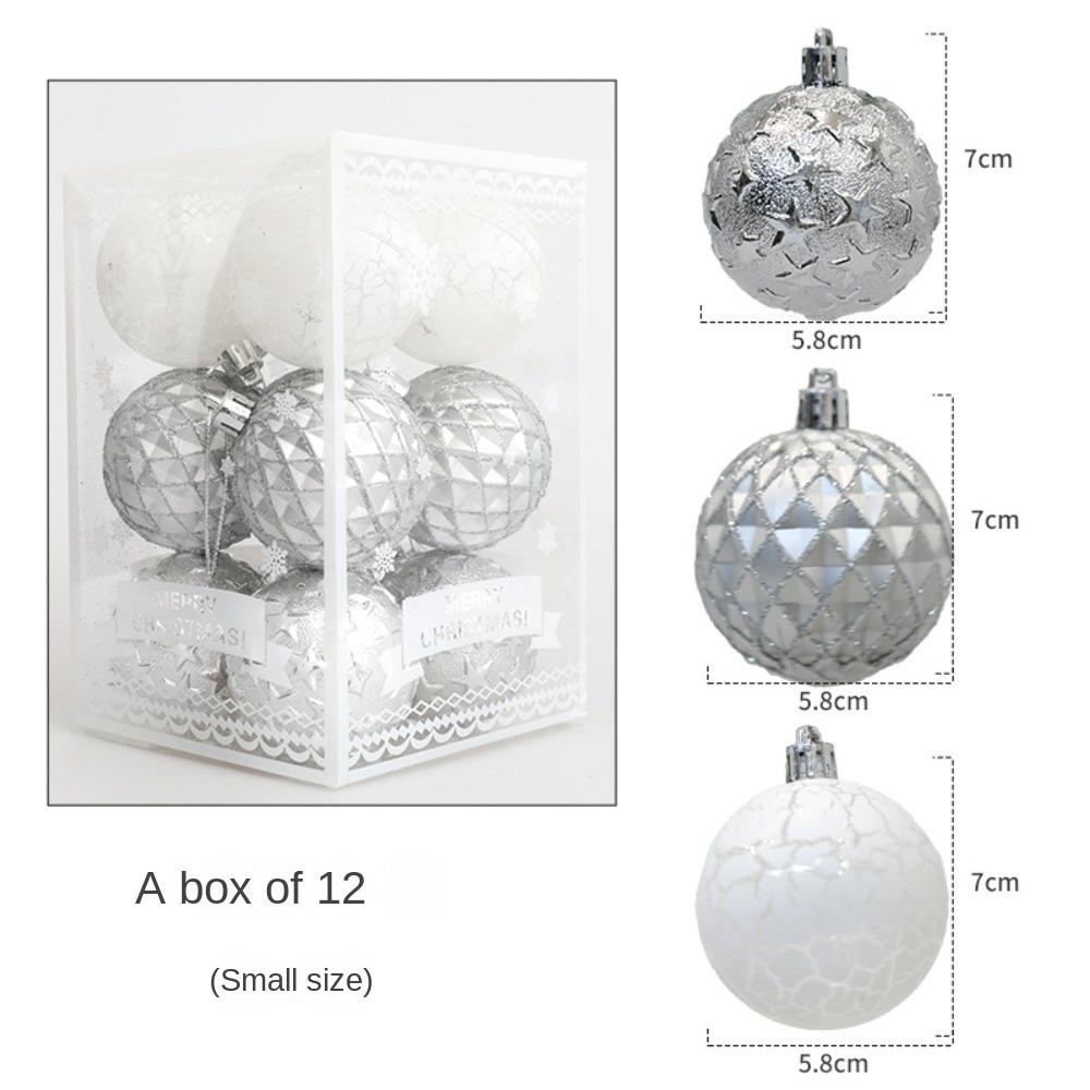 12Pcs/Box Plastic Christmas Gifts Boxes Pendant DIY Crafts Painted Christmas Decorations