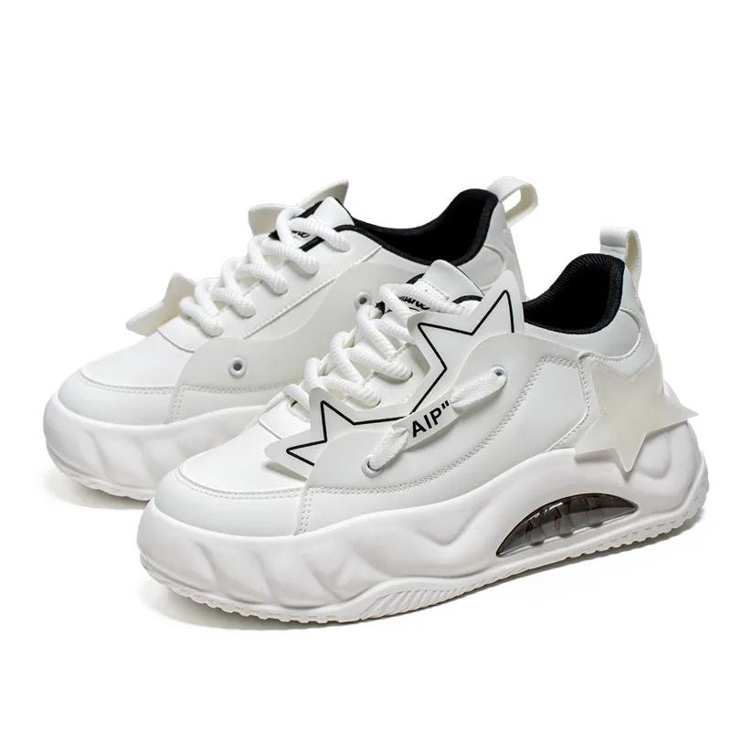 

Мужские дизайнерские кроссовки на массивном каблуке, модные повседневные туфли из микрофибры из кожи, дышащие туфли на плоской платформе с увеличенным ростом 39