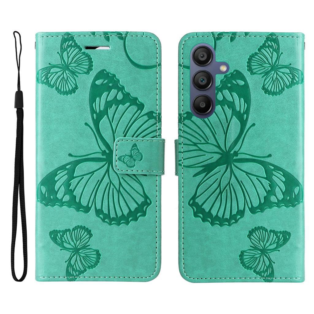 Do Samsung Galaxy A17/A26 5G/A16 5G/A16 4G Etui Portfelowe Skórzane Pokrowiec na Telefon z Nadrukiem Kwiatów i Motyli z Podstawką