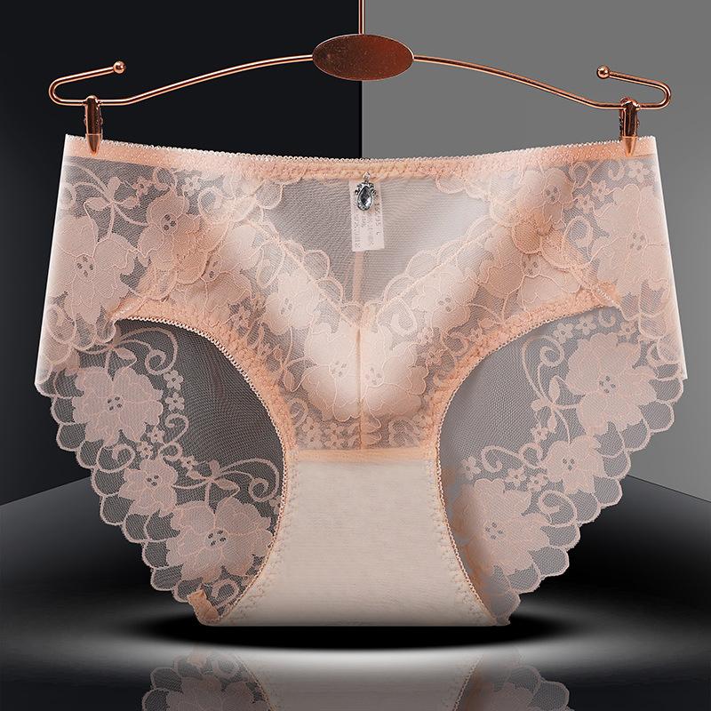

Сексуальное кружевное нижнее белье для женщин, нижнее белье со средней талией, антибактериальные хлопковые трусики с треугольными чашечками XL