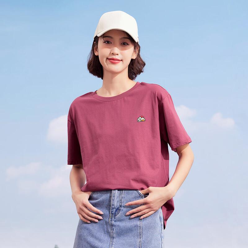 Women's Loose Fit Cotton Printed Drop-Shoulder Short Sleeve T-Shirt