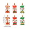 6pcs/box Christmas Wooden Carousel Horse Miniature Ornaments Xmas Tree Hanging Pendant New Year Gift Toy for Kid Home Party Deco
